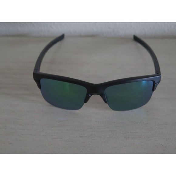 Oakley OO9316-09 Men's Thinlink Matte Black Frame Jade/Green Iridium Sunglasses - Picture 8 of 11